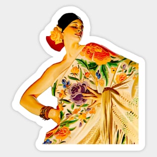 In Spanish a beautiful woman from Spain Sticker